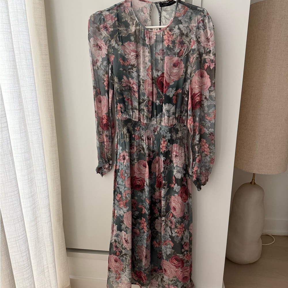 Zara Floral Chiffon Dress